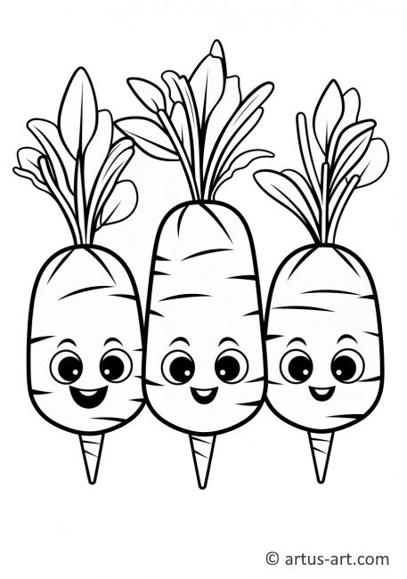 Carrot Faces Coloring Page